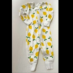 Hanna Andersson Lemons zip sleeper pajama, size: 3-6mo